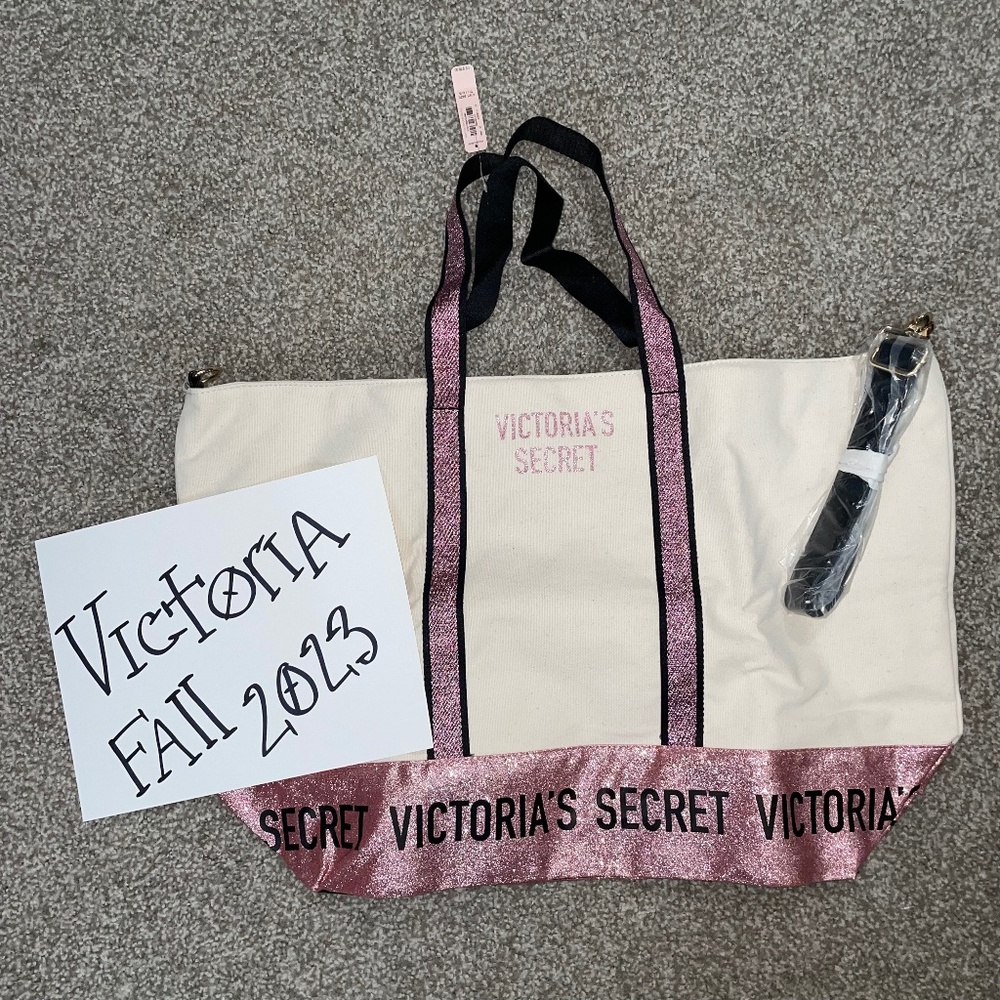 VICTORIA'S SECRET PINK GLITTER WEEKENDER BAG